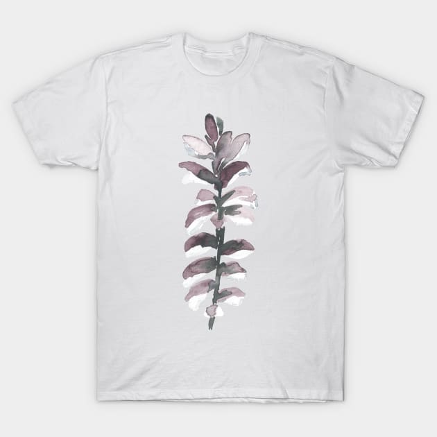 Acanthus, floral watercolor painting T-Shirt by Sharon Rose Art